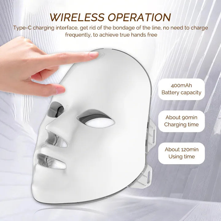 Roseora GlowMask Pro – 7 Color LED Skin Therapy Mask