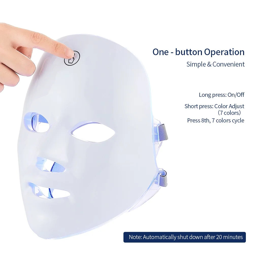Roseora GlowMask Pro – 7 Color LED Skin Therapy Mask